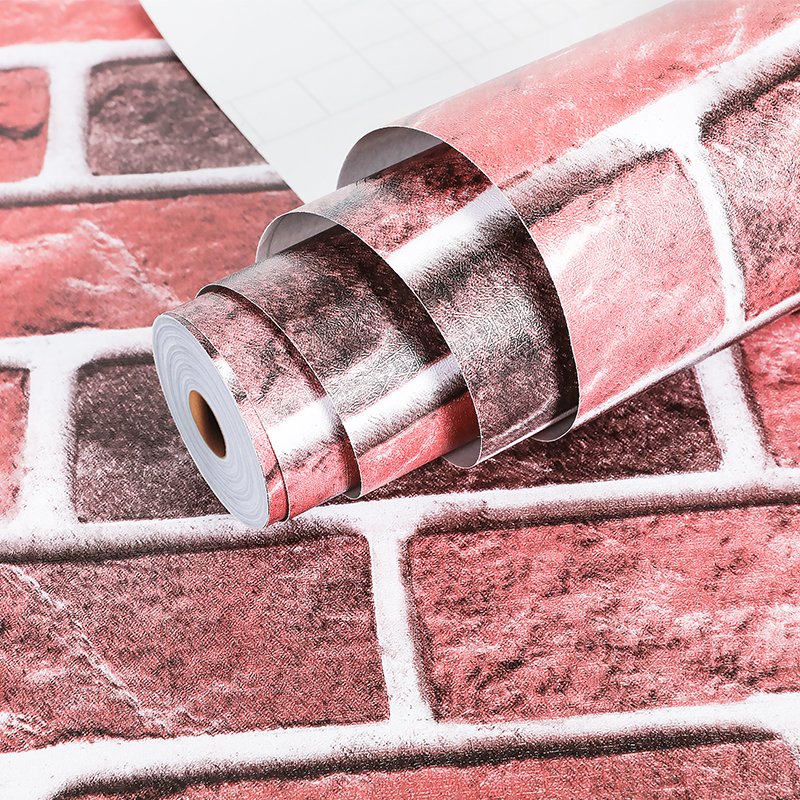 Factory supply cheap stone wall paper rolls 3d brick pvc self adhesive wallpaper