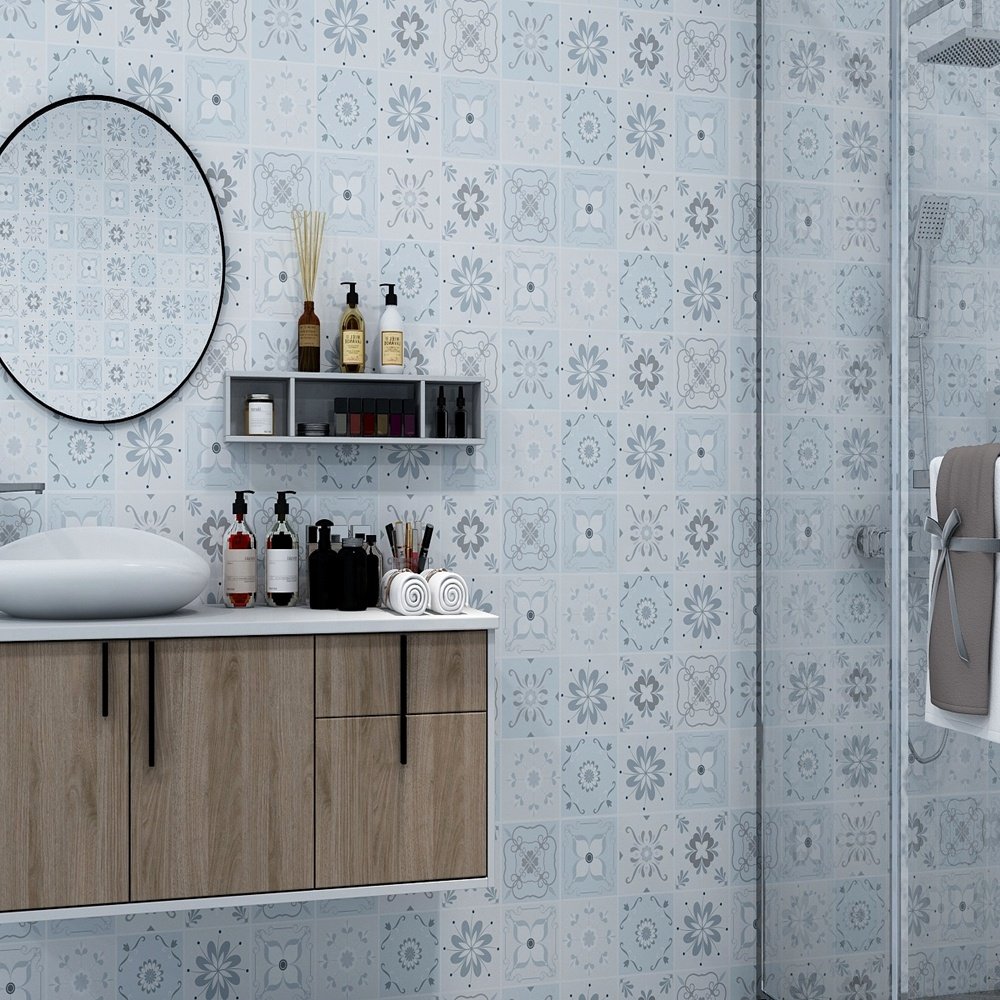 Removable waterproof bathroom wallpaper vinyl home decor wallpaper for bathroom Washroom