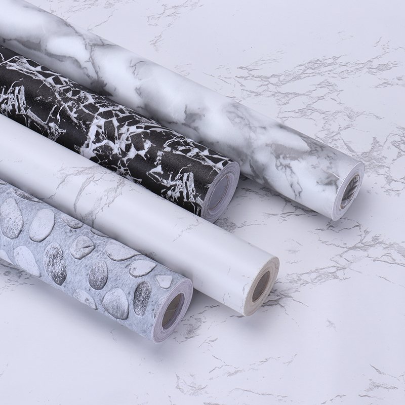 grey Self adhesive for kitchen wallpaper roll vinyl marble deco pvc 3d wall paper