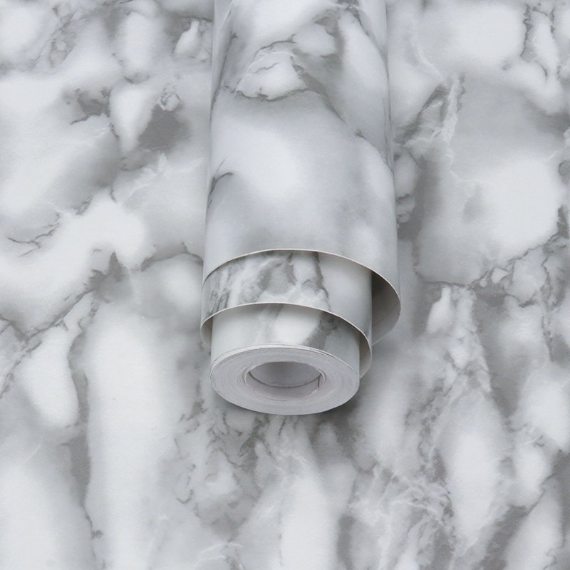 grey Self adhesive for kitchen wallpaper roll vinyl marble deco pvc 3d wall paper