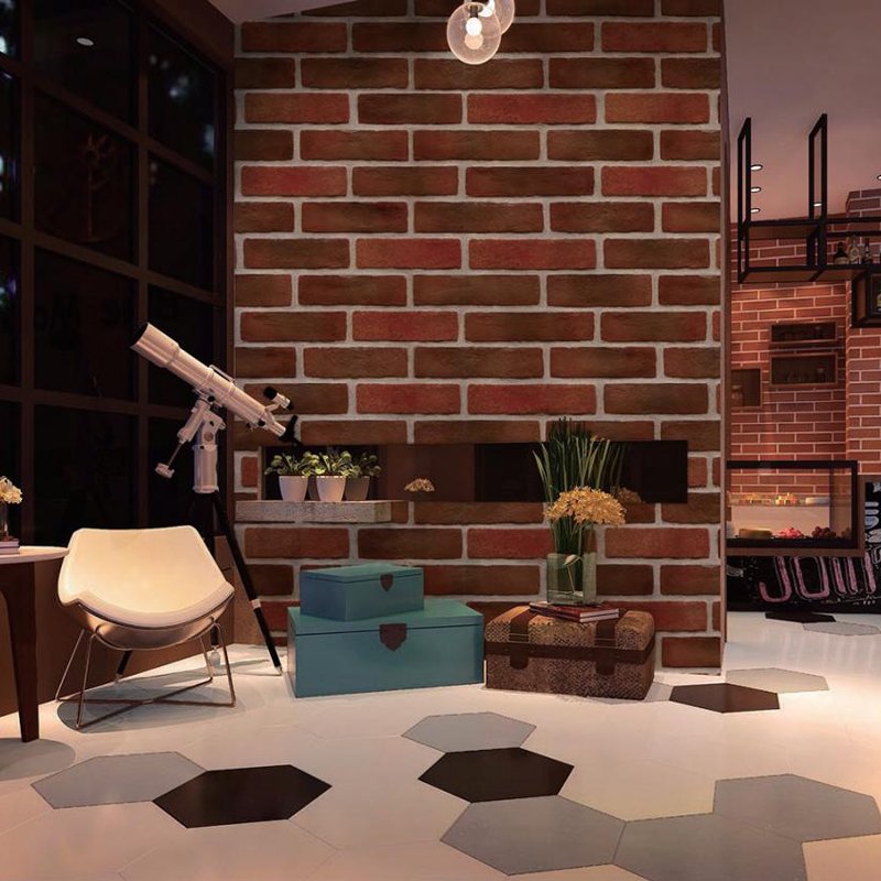 Blue brick, red brick, gray brick wallpaper, brick pattern non woven wallpaper