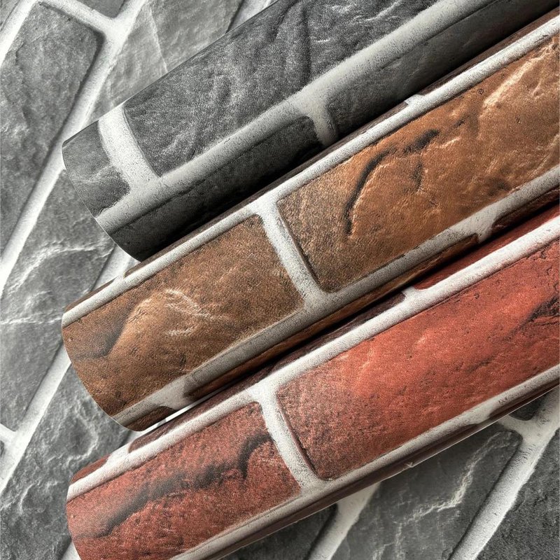 Blue brick, red brick, gray brick wallpaper, brick pattern non woven wallpaper