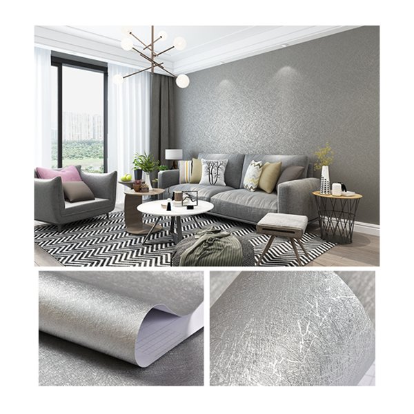 Commercial Building Interior Decoration Textured Wallpaper Project PVC Vinyl Wallcovering