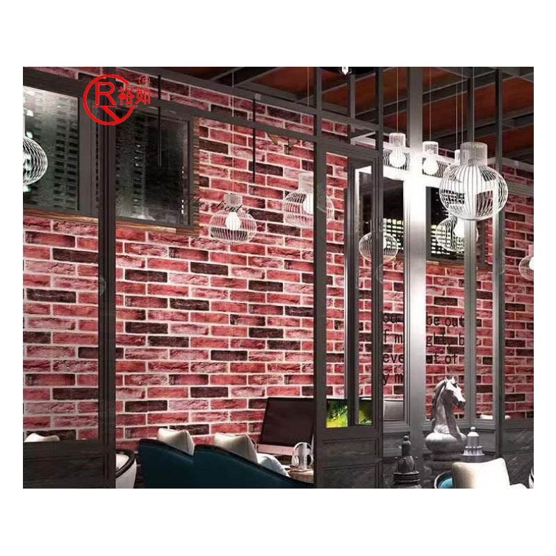 YURU Factory Supply Modern 3D Brick PVC Self-Adhesive Wallpaper Waterproof Stone Wall Paper Rolls for Bedroom