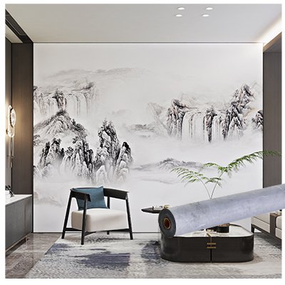 Classical self adhesive wallpaper Landscape Continuous pvc wallpaper rolls peel and stick wallpaper panels for home decoration