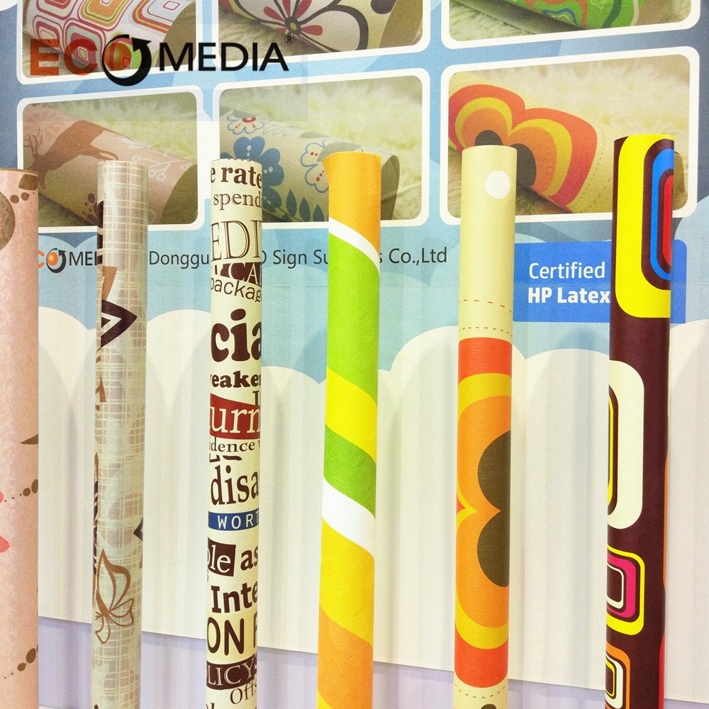 Selfadhesive Vinyl Wall Covering Decor Printable ECO Solvent Material White Wallpaper Roll