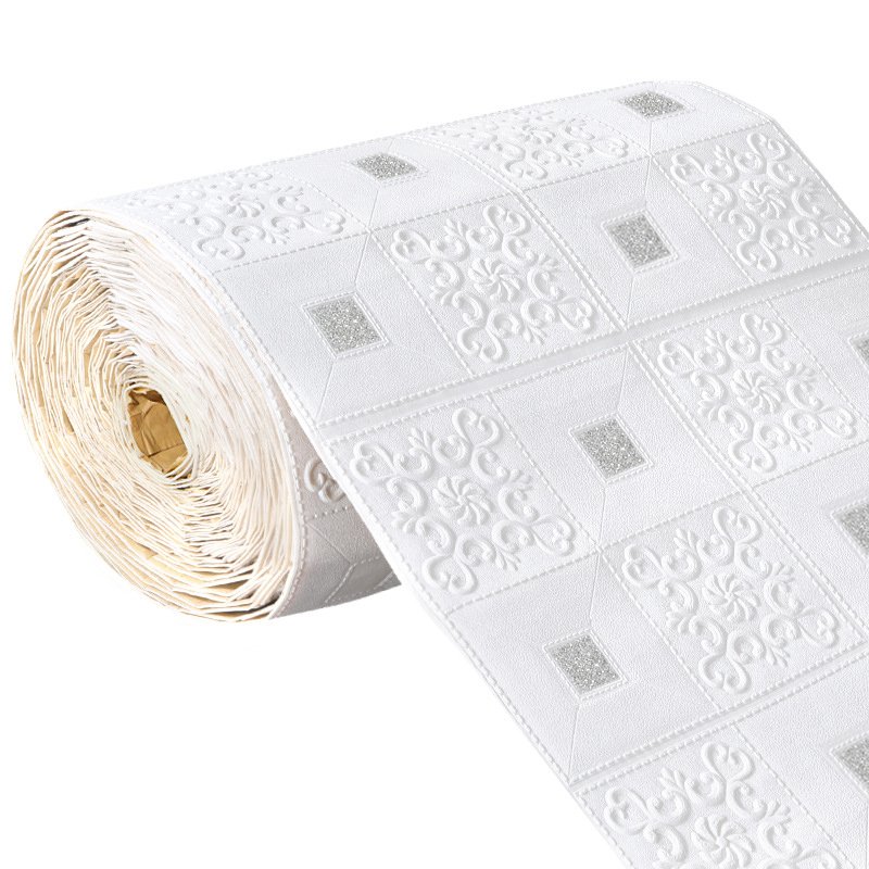 70cm*10m per roll white color classical foam brick waterproof roll wallpaper home decoration