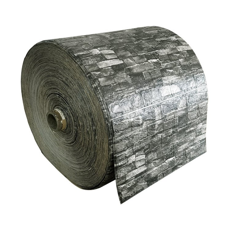 70cm*10m per roll white color classical foam brick waterproof roll wallpaper home decoration