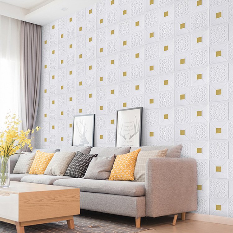70cm*10m per roll white color classical foam brick waterproof roll wallpaper home decoration