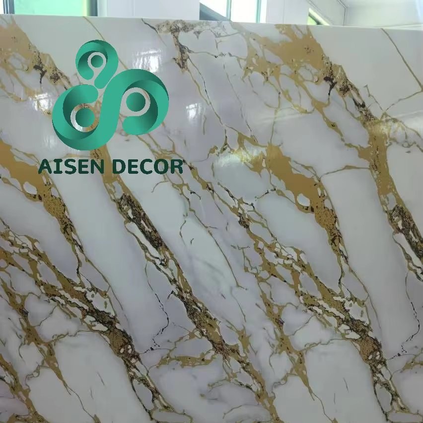 Factory Price 3m Roll 60/120cm Width Slef Adhesive High Gloss Pvc Marble Wall Sticker