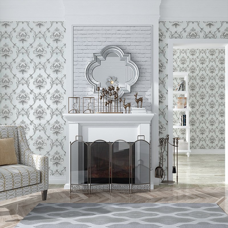 3D Home Decoration Adhesive Luxury Retro Embossed Flower Damascus Peel And Stick Wallpaper Wall Paper Roll
