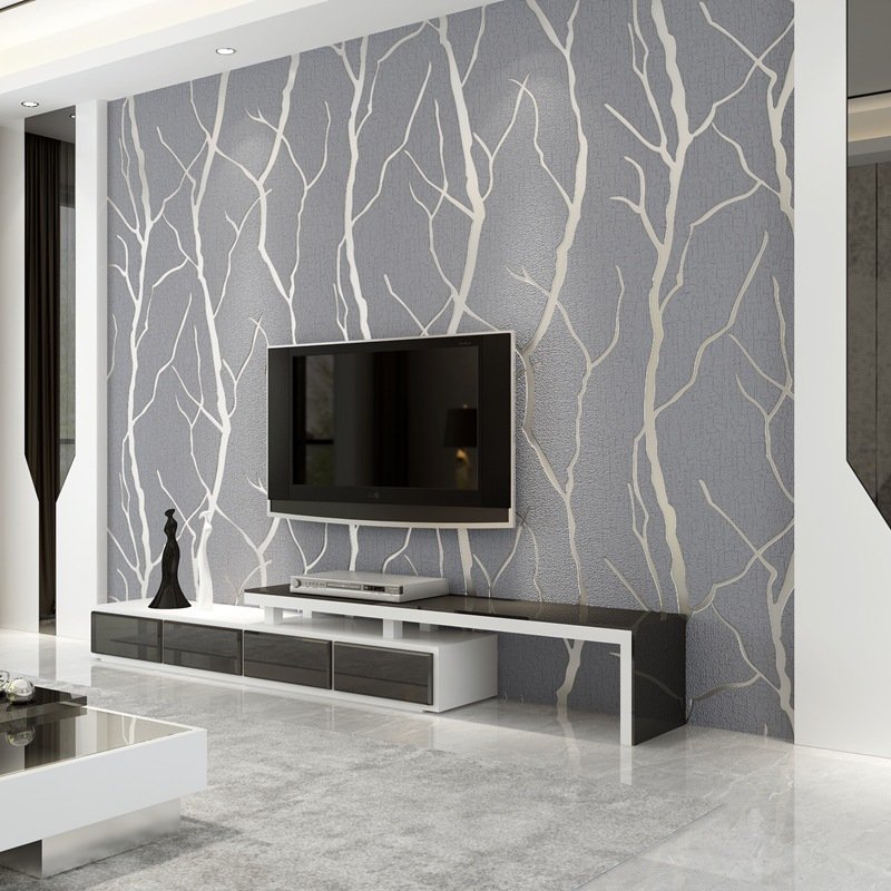 Foamed Suede 3D Modern Velvet Wallpaper Rolls For Home Wall Decoration