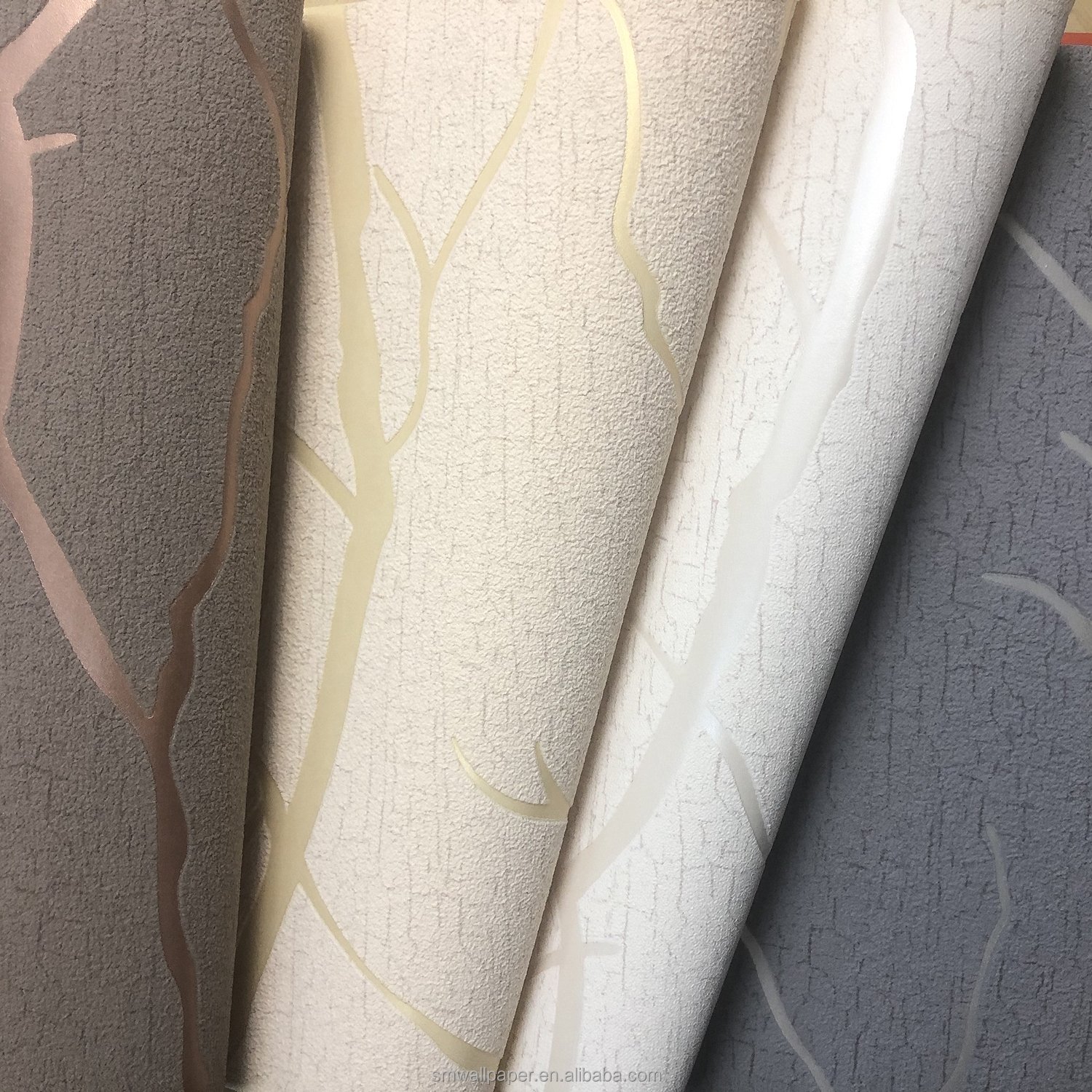 Foamed Suede 3D Modern Velvet Wallpaper Rolls For Home Wall Decoration