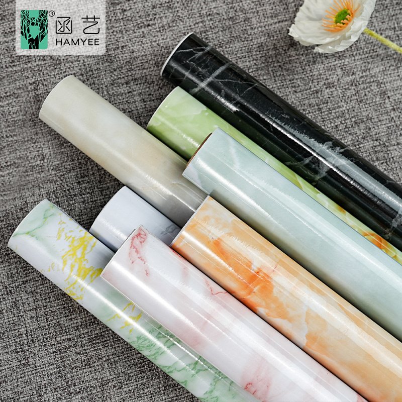 Marble look pvc film for furniture contact paper adhesive peel and stick wallpaper home decoration