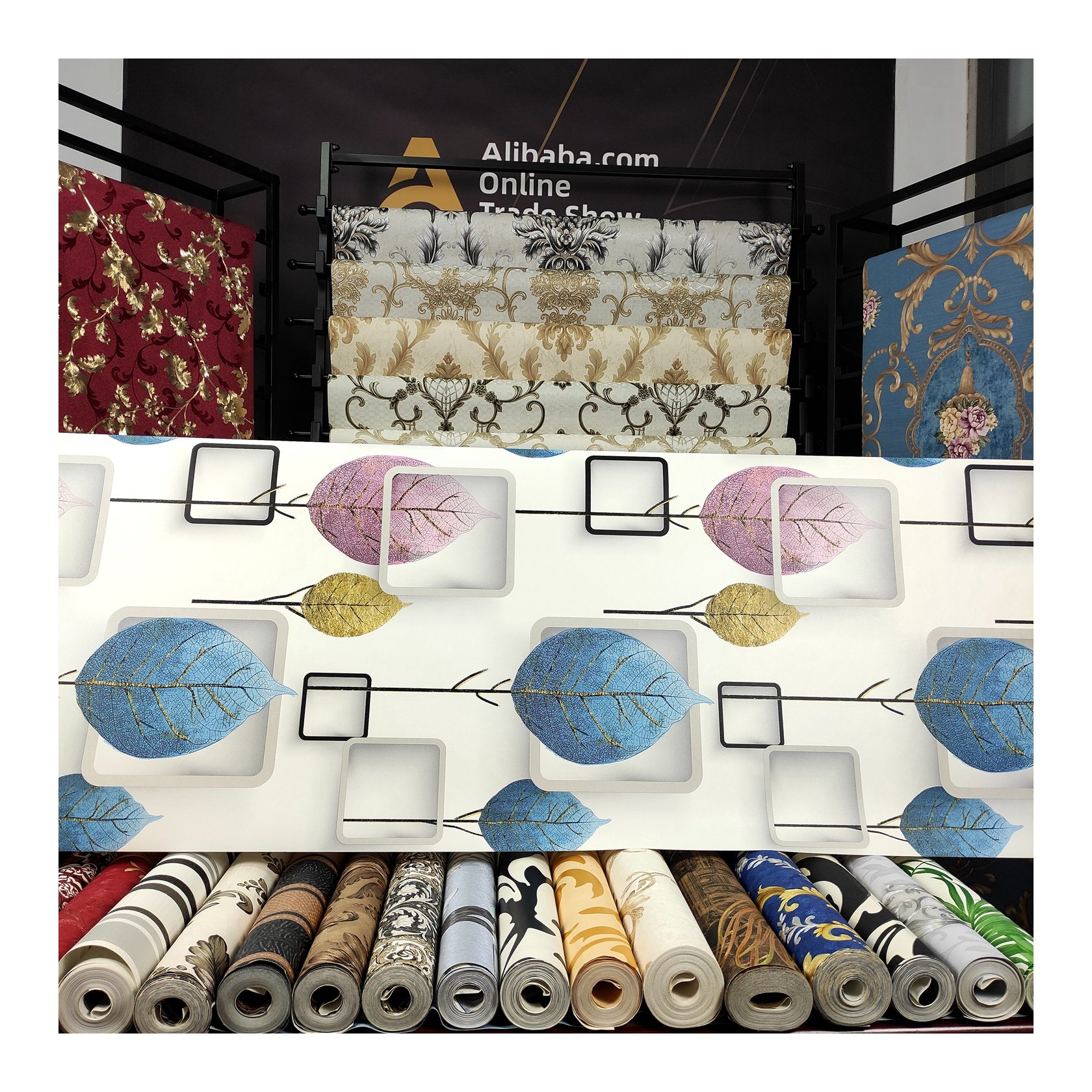 3D Geometric waterproof wallpaper, pvc room elegant decor wallpaper rolls