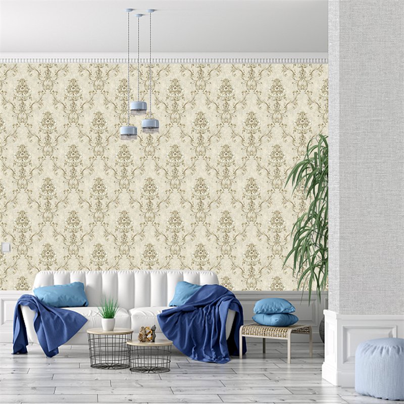 In stock Dark Brown 3d European Large Flower Embossed Wallpaper Bedroom Living Room Dining Room Hotel Luxury Wallpaper