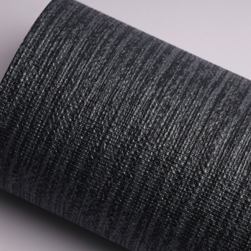 Spot Wholesale black modern design wall paper pvc wallpaper fabric backed moisture-proof Horizontal Textured wall covering