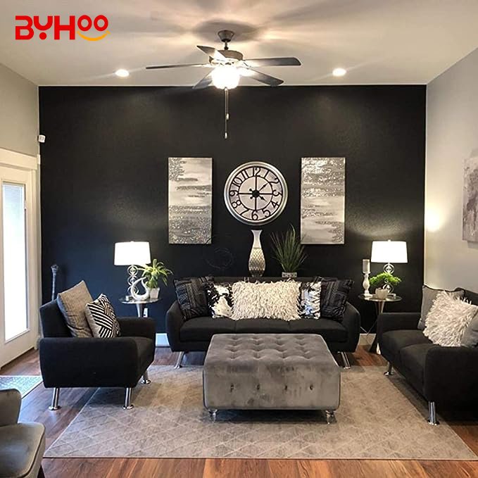 Hot Selling 3D Embossed Black Textured Wallpaper Self Adhesive Vinyl Silk Wallpaper For home Wall