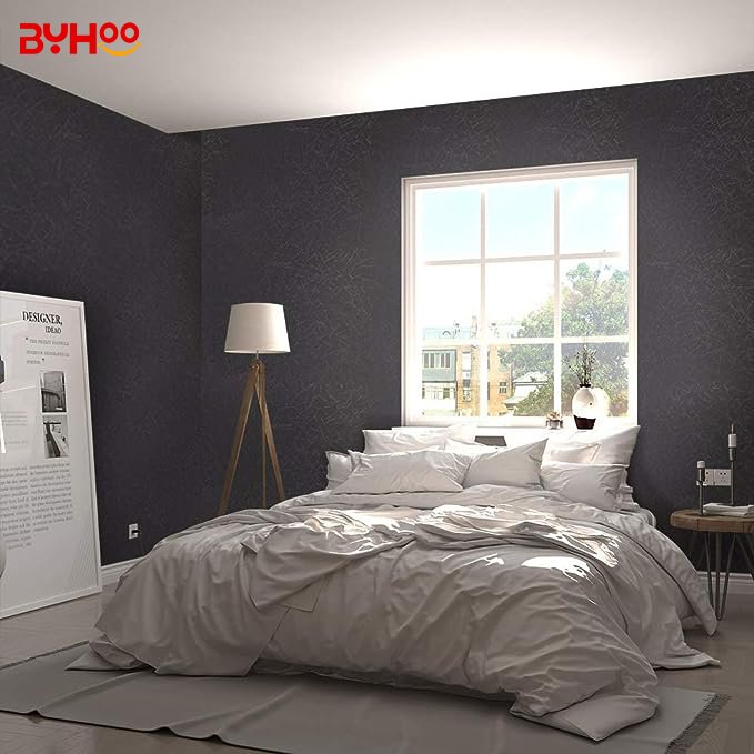 Hot Selling 3D Embossed Black Textured Wallpaper Self Adhesive Vinyl Silk Wallpaper For home Wall
