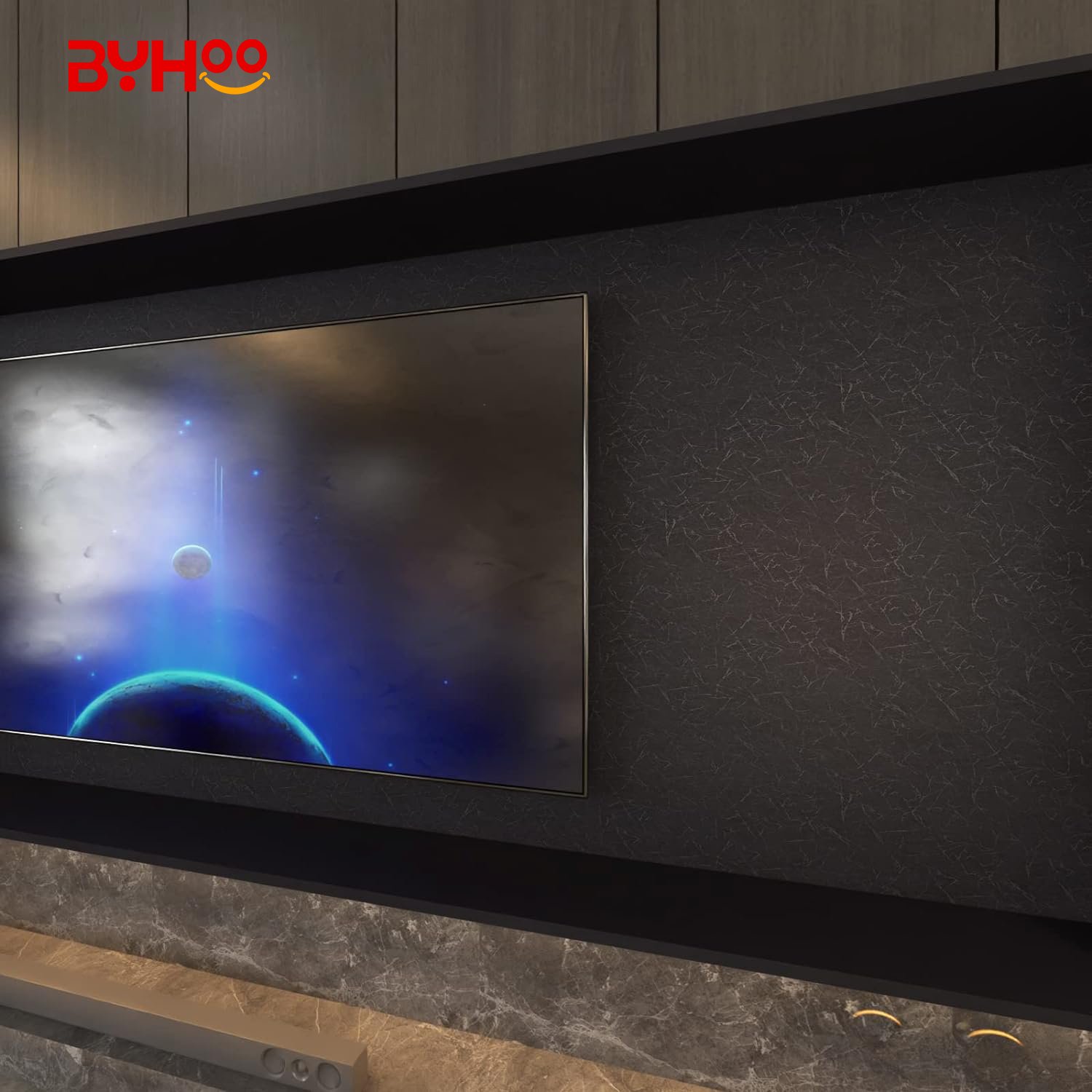 Hot Selling 3D Embossed Black Textured Wallpaper Self Adhesive Vinyl Silk Wallpaper For home Wall