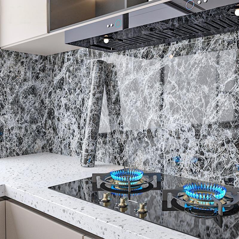 3D PVC Marble Stone Pattern Film Wall Panel Wallpaper Removable Self- Adhesive Vinyl Paper for Bathroom Kitchen Walls