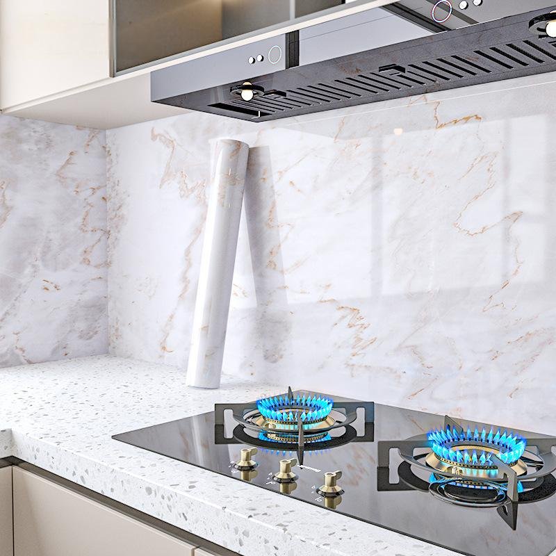 3D PVC Marble Stone Pattern Film Wall Panel Wallpaper Removable Self- Adhesive Vinyl Paper for Bathroom Kitchen Walls