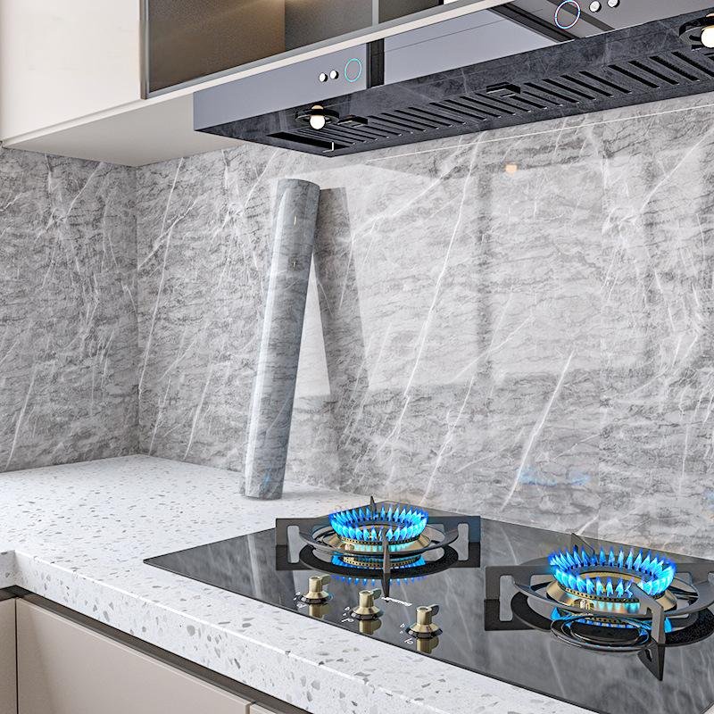 3D PVC Marble Stone Pattern Film Wall Panel Wallpaper Removable Self- Adhesive Vinyl Paper for Bathroom Kitchen Walls