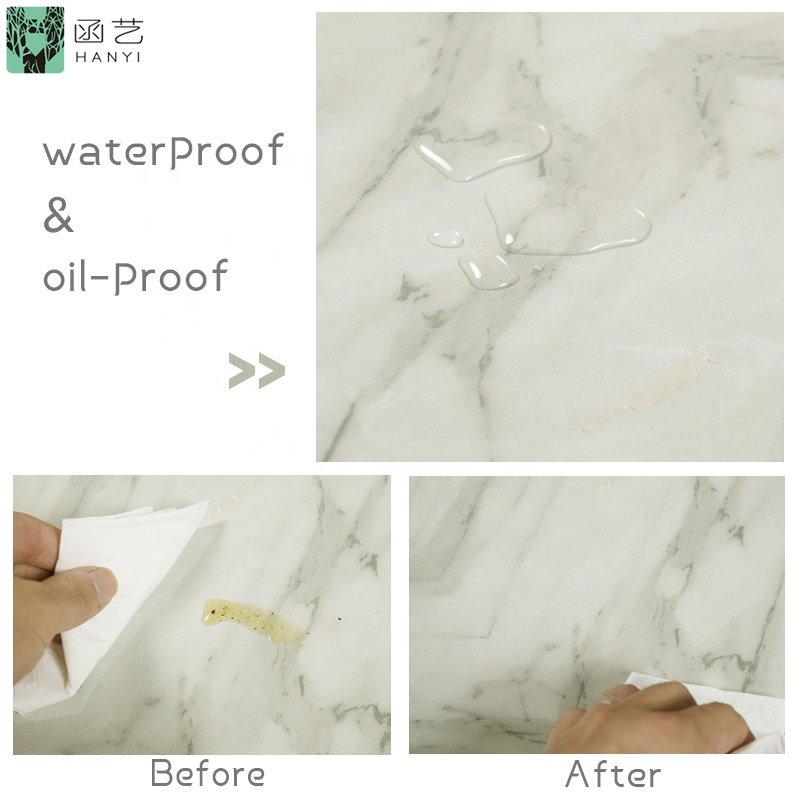 Chinese Factory 60 cm Thicken Marble Contact Paper Self Adhesive Glossy Worktop Peel Stick Wallpaper Roll