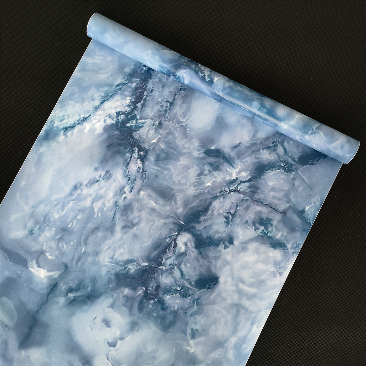 2021 Hot 3D House Decor Wallpapers Roll Bedroom Decoration Black White Blue PVC Marble Vinyl Wallpaper