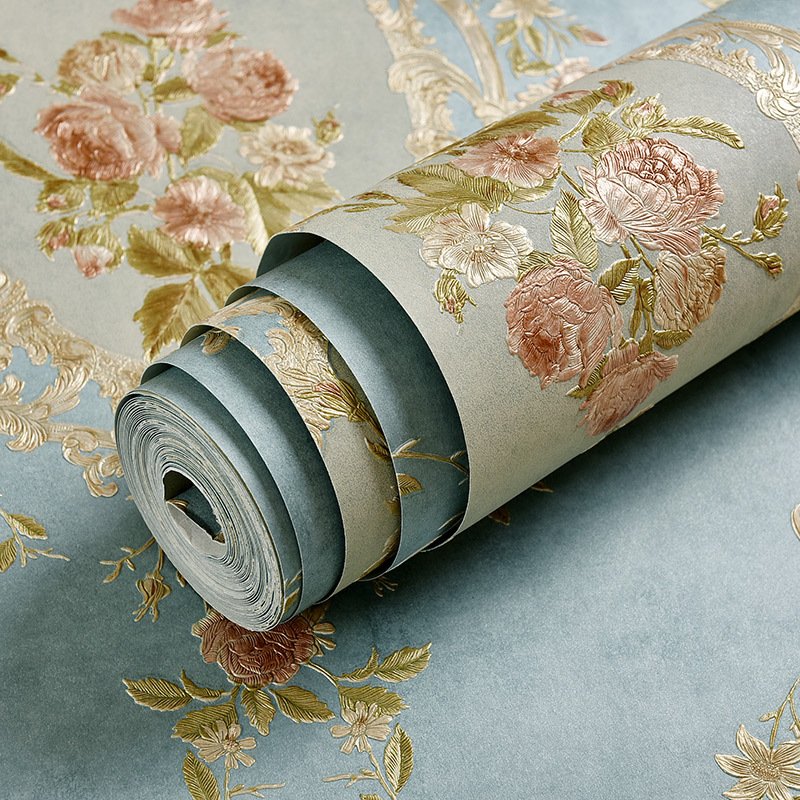 European Style Fashion 3D Home Decoration Vintage Exterior Non Woven Peel And Stick Wallpaper Self Adhesive Wall Paper Roll