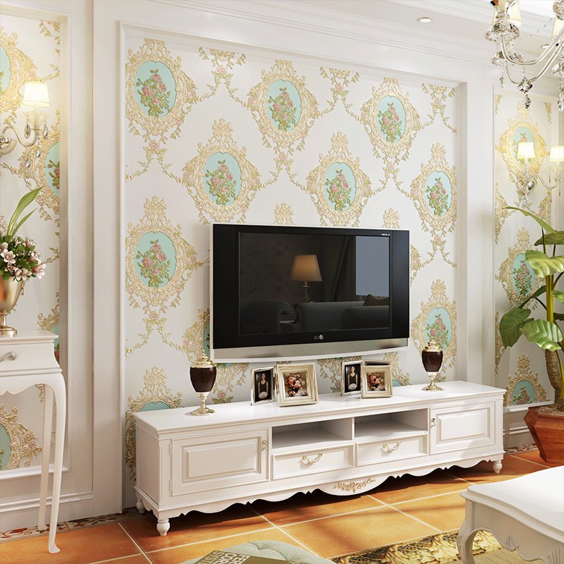 European Style Fashion 3D Home Decoration Vintage Exterior Non Woven Peel And Stick Wallpaper Self Adhesive Wall Paper Roll