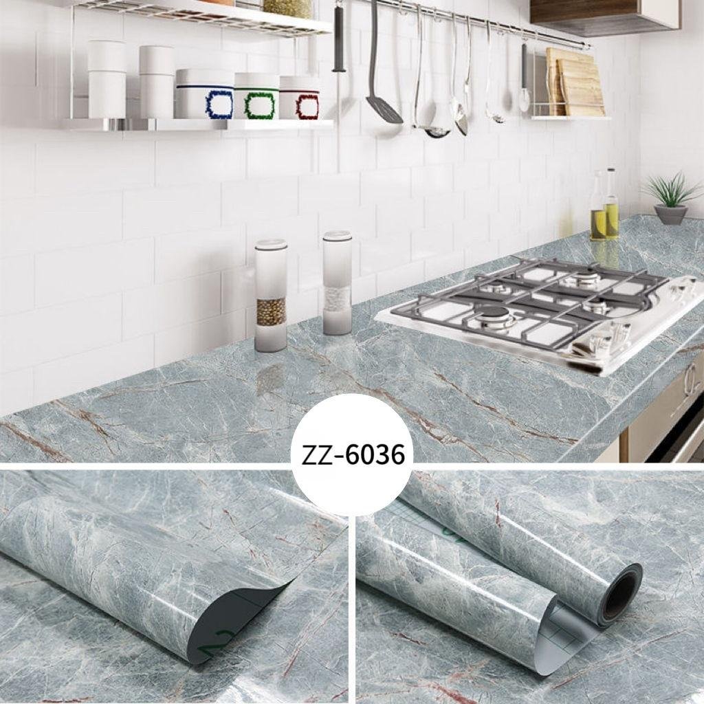 Hot Selling Morden marble granite removable Pvc Self Adhesive Glossy Marble Decorative Wallpaper Roll For Bathroom Kitchen