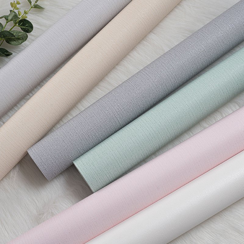 Nordic minimalist plain linen wallpaper bedroom living room dining room children's room background fashionable wallpaper
