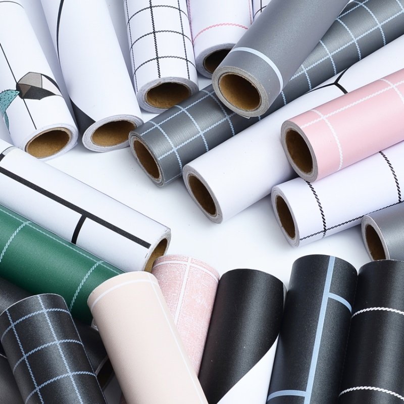 Self-Adhesive PVC Damask Pattern Wallpaper Rolls Easy Install & Remove Waterproof for Bathroom or Apartment Home Decor
