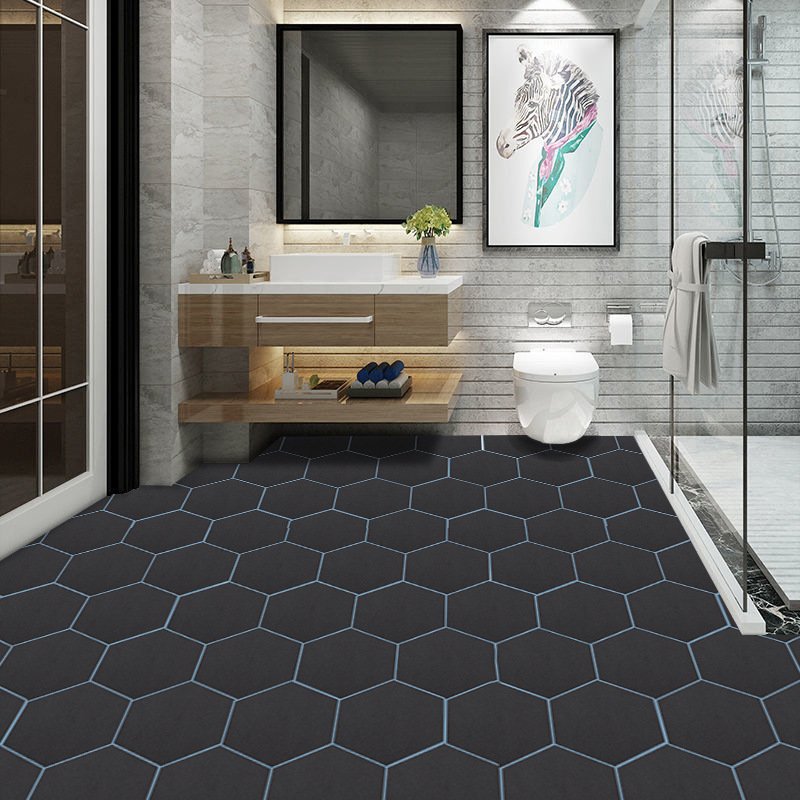 Black and White Waterproof Self Adhesive Texture Floor Room Wall Panels Bathroom Peel and Stick Tile Wallpaper