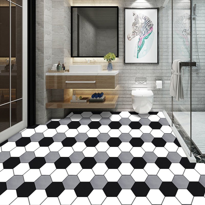 Black and White Waterproof Self Adhesive Texture Floor Room Wall Panels Bathroom Peel and Stick Tile Wallpaper