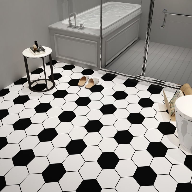 Black and White Waterproof Self Adhesive Texture Floor Room Wall Panels Bathroom Peel and Stick Tile Wallpaper