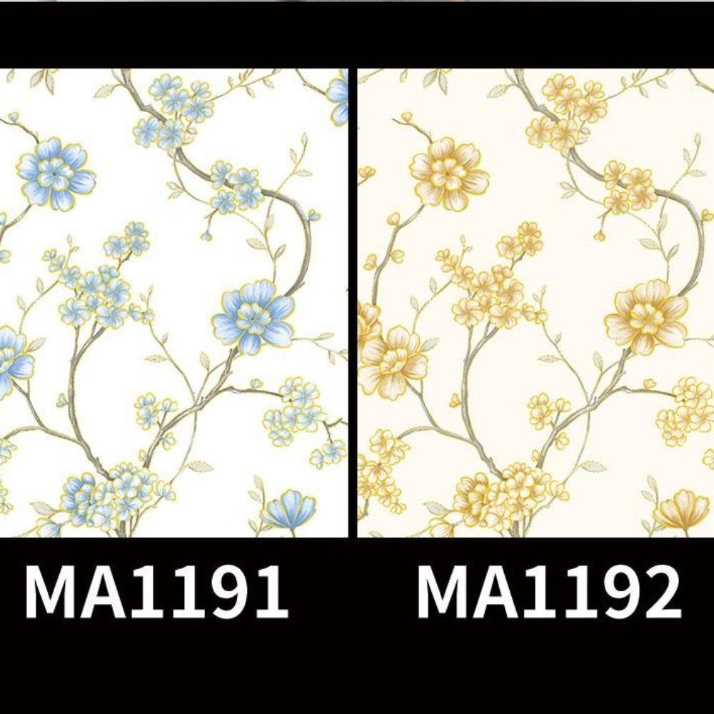 High quality wall art adhesive flowers pink and blue muiti colour flower papier peint Floral luxury waterproof 7d wallpaper