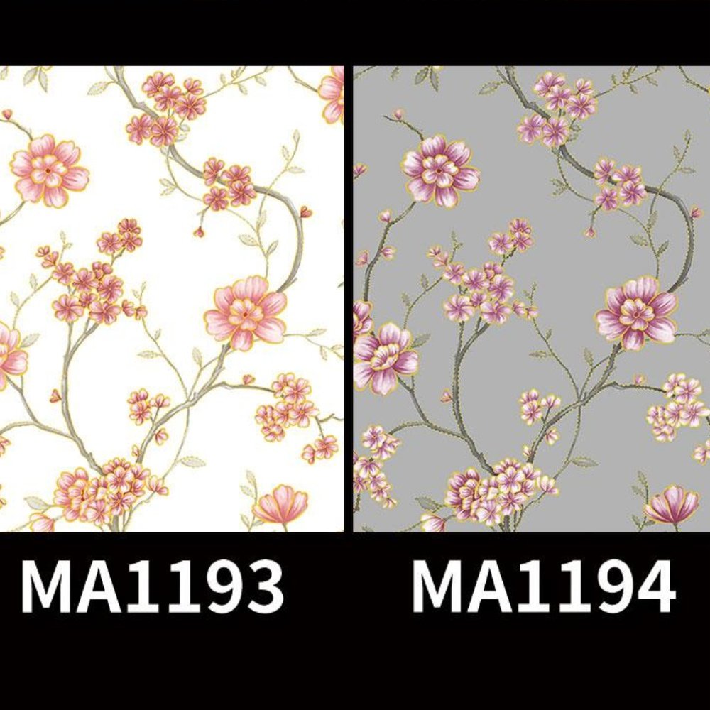 High quality wall art adhesive flowers pink and blue muiti colour flower papier peint Floral luxury waterproof 7d wallpaper