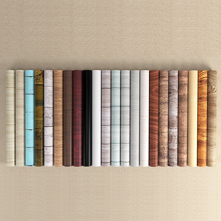 JuaraTech Self Adhesive Pvc Red wood grain Wallpaper Rolls decoration for home