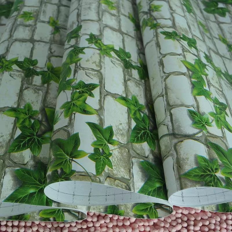 Bufu Custom Home Decor 3D Brick Texture Perfect Look PVC Wallpaper With Glue Interior Decoration
