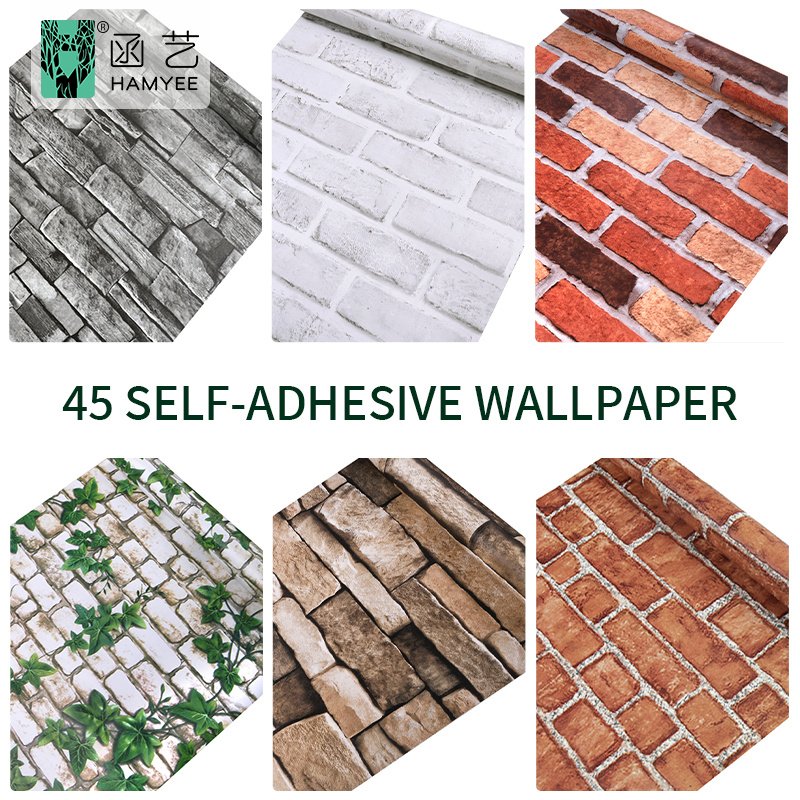 High quality 3d peel and stick wall paper interior red brick wallpaper rolls for home decoration