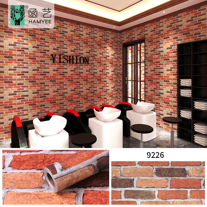High quality 3d peel and stick wall paper interior red brick wallpaper rolls for home decoration