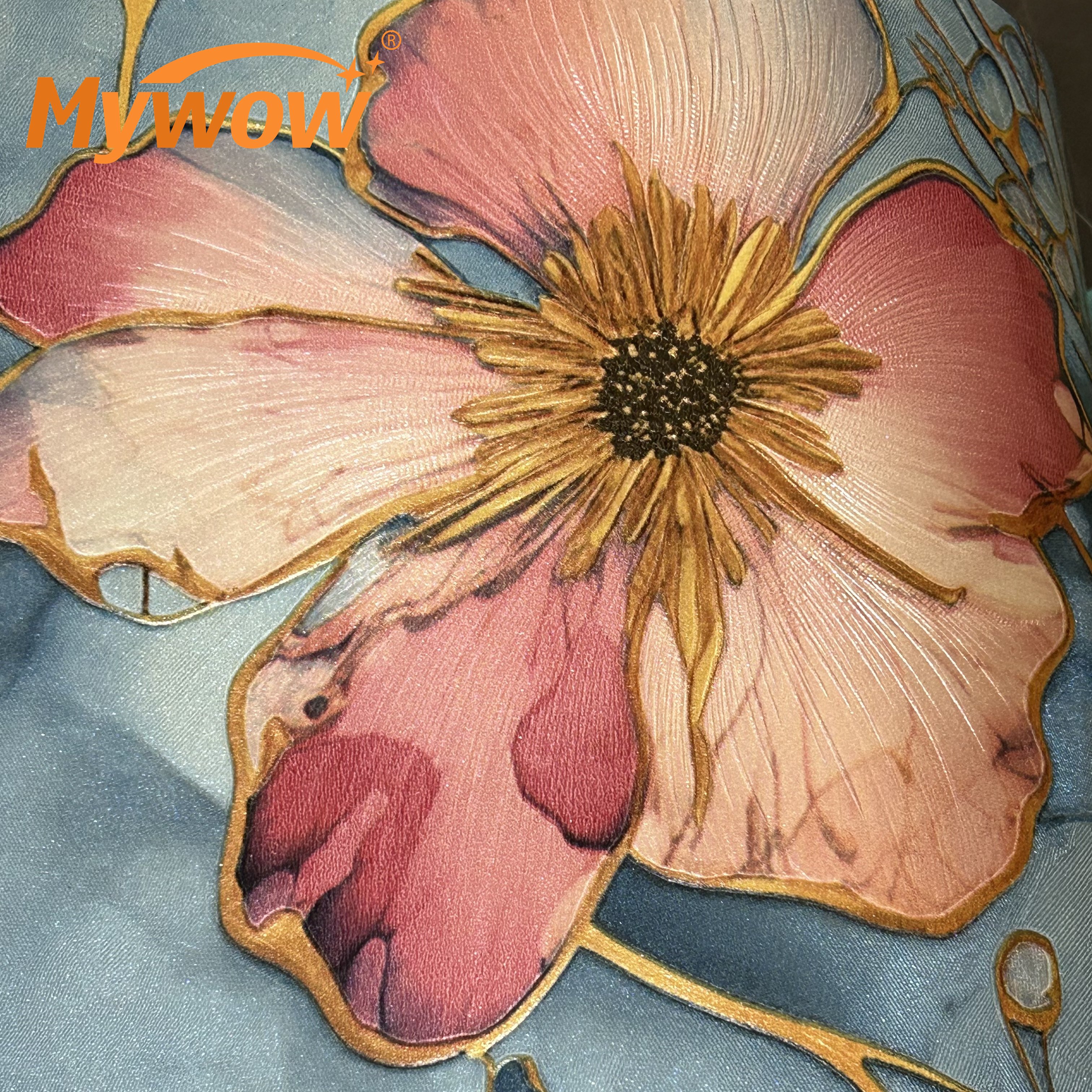 2024 Guangzhou Mywow Wholesale Cheap Price New Arrival Textured Wallpaper Blooming Flower Design PVC Wall Paper