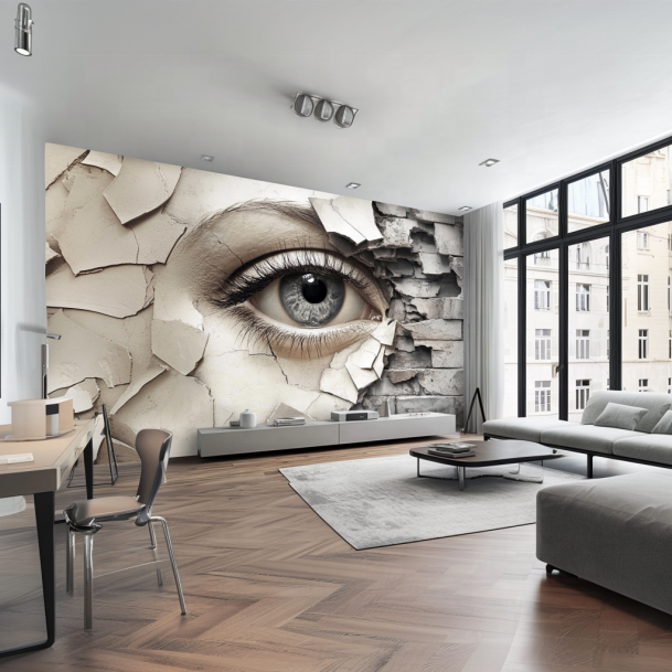 3D Visual Shock Eye Wallpaper Home Office Wall Decoration Non-woven Wall Paper Peel and Stick