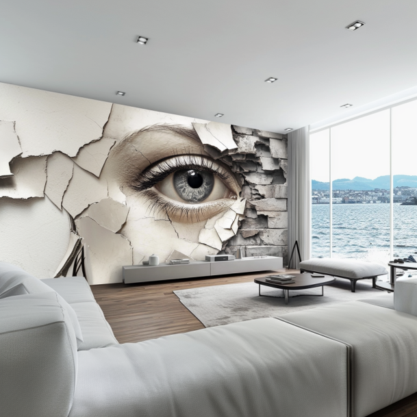 3D Visual Shock Eye Wallpaper Home Office Wall Decoration Non-woven Wall Paper Peel and Stick