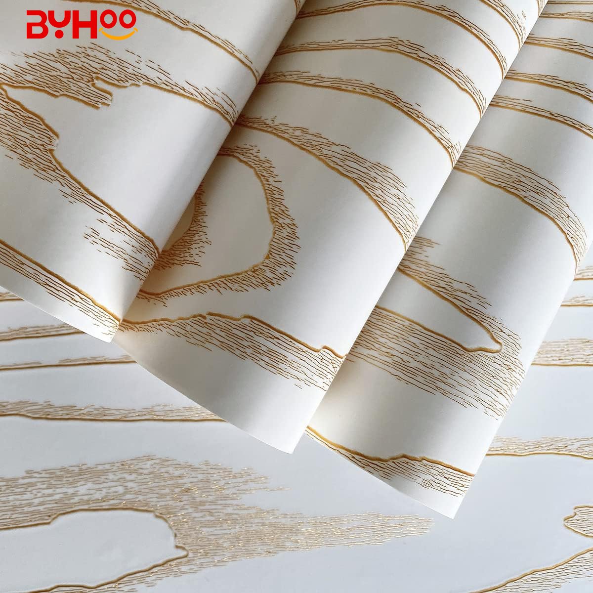 Gold Wood Grain Removable Wallpaper White and Gold Decorative Self Adhesive Contact Paper for wall wallpaper sticker wood design