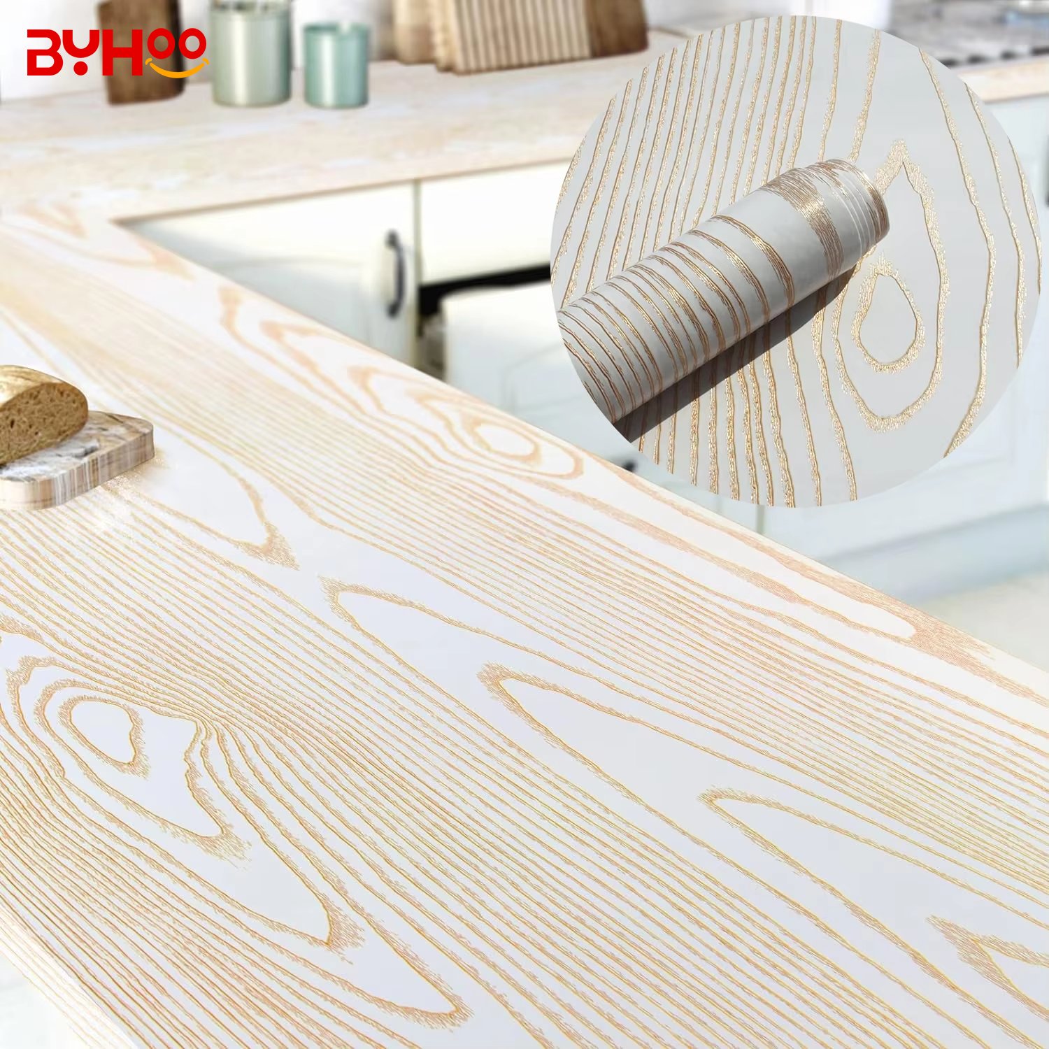 Gold Wood Grain Removable Wallpaper White and Gold Decorative Self Adhesive Contact Paper for wall wallpaper sticker wood design