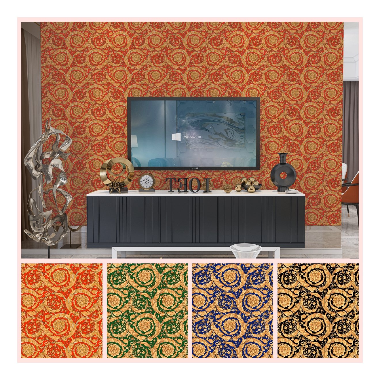 Classic hot design damask wallpaper home, Natural style wall decoration wallpaper