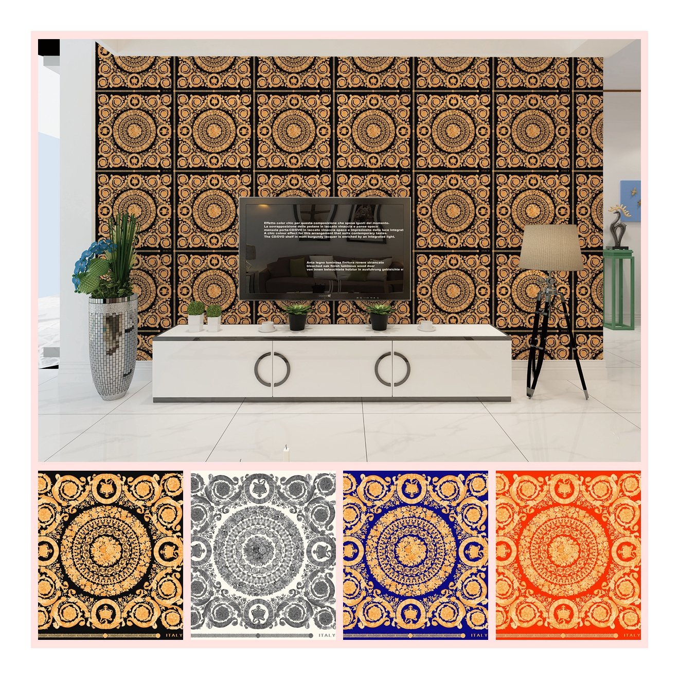 Classic hot design damask wallpaper home, Natural style wall decoration wallpaper